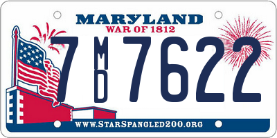 MD license plate 7MD7622