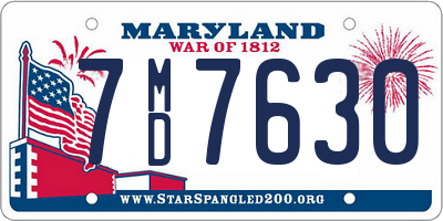 MD license plate 7MD7630