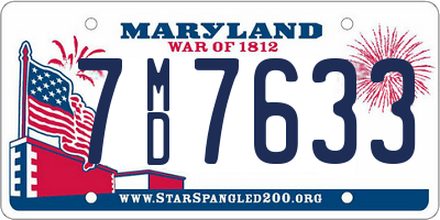 MD license plate 7MD7633