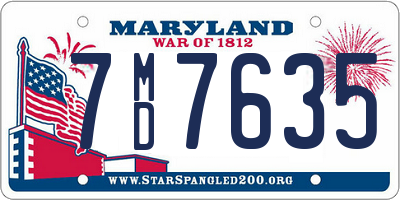 MD license plate 7MD7635