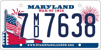 MD license plate 7MD7638