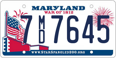 MD license plate 7MD7645