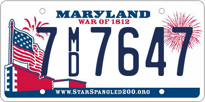 MD license plate 7MD7647