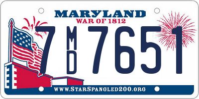 MD license plate 7MD7651