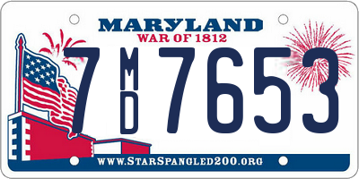 MD license plate 7MD7653