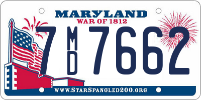 MD license plate 7MD7662