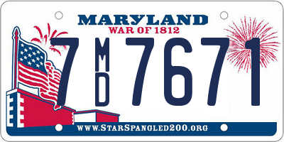 MD license plate 7MD7671