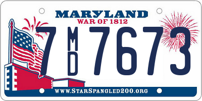 MD license plate 7MD7673