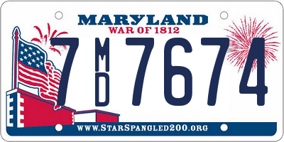 MD license plate 7MD7674