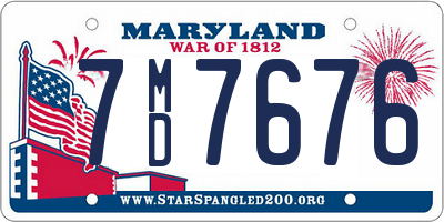 MD license plate 7MD7676