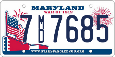 MD license plate 7MD7685