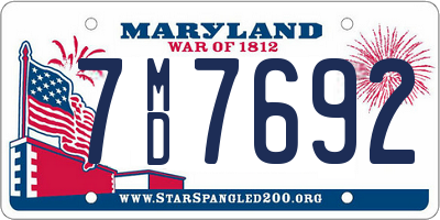 MD license plate 7MD7692