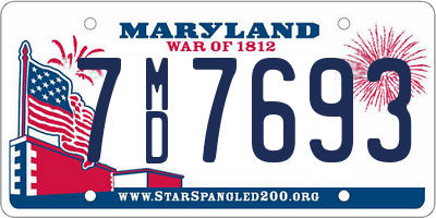 MD license plate 7MD7693