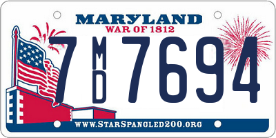 MD license plate 7MD7694