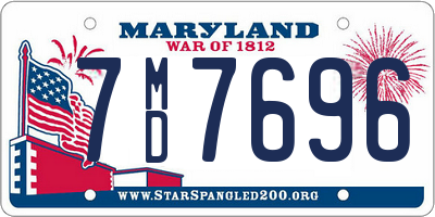 MD license plate 7MD7696