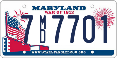 MD license plate 7MD7701