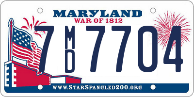 MD license plate 7MD7704