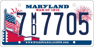 MD license plate 7MD7705