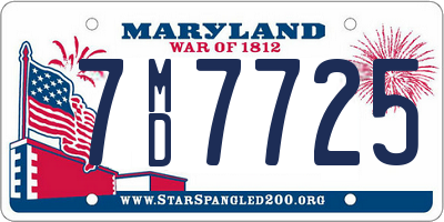 MD license plate 7MD7725