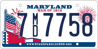 MD license plate 7MD7758