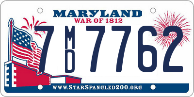 MD license plate 7MD7762