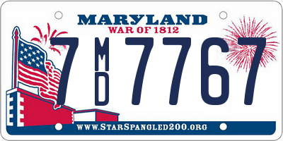 MD license plate 7MD7767