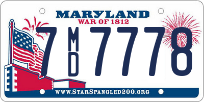 MD license plate 7MD7778