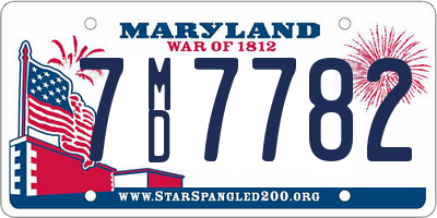 MD license plate 7MD7782