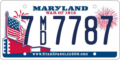 MD license plate 7MD7787