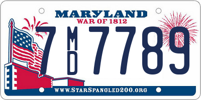 MD license plate 7MD7789