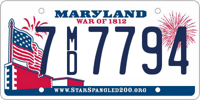 MD license plate 7MD7794