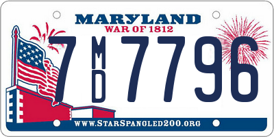 MD license plate 7MD7796