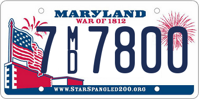 MD license plate 7MD7800