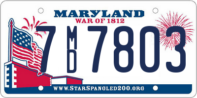 MD license plate 7MD7803