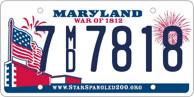 MD license plate 7MD7818