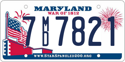 MD license plate 7MD7821