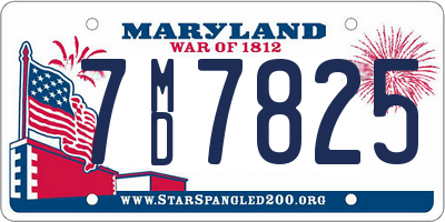 MD license plate 7MD7825