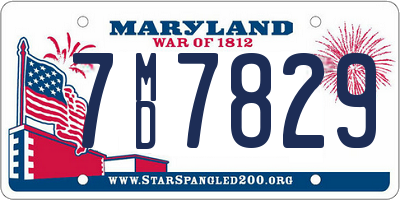 MD license plate 7MD7829