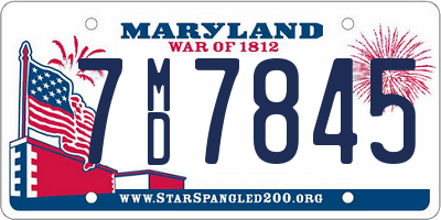 MD license plate 7MD7845