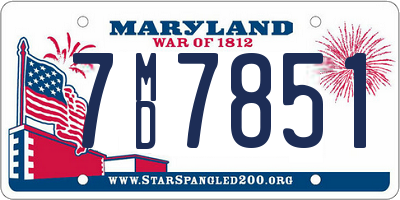 MD license plate 7MD7851