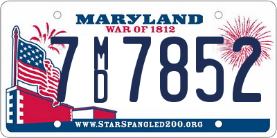 MD license plate 7MD7852