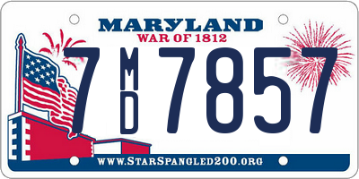 MD license plate 7MD7857