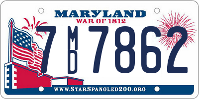 MD license plate 7MD7862