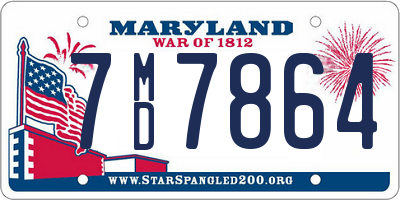 MD license plate 7MD7864