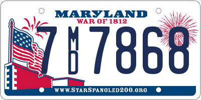 MD license plate 7MD7868