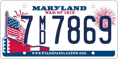 MD license plate 7MD7869