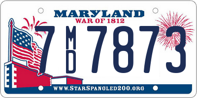 MD license plate 7MD7873