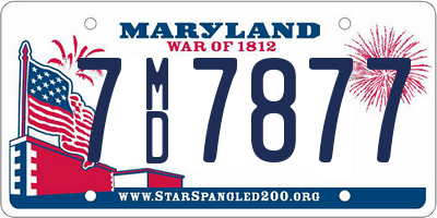 MD license plate 7MD7877