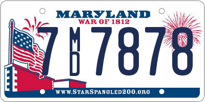 MD license plate 7MD7878