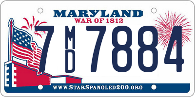 MD license plate 7MD7884